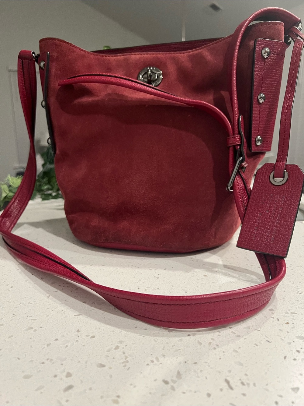 Marc by Marc Jacobs Red Suede Bucket Shoulder Bag